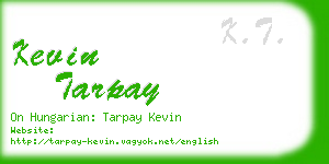 kevin tarpay business card